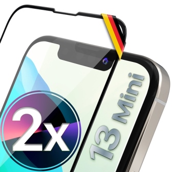 2X Full Screen Schutzglas für iPhone 13 MINI