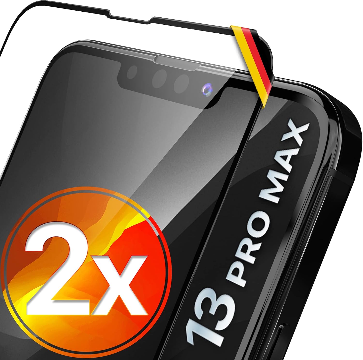2X Full Screen Schutzglas für iPhone 13 PRO MAX