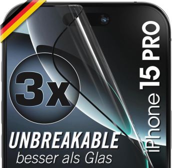 2X Full Screen Schutzglas für iPhone 15 PRO