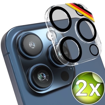 2X Kamera Schutzglas für iPhone 15 PRO & iPhone 15 PRO MAX