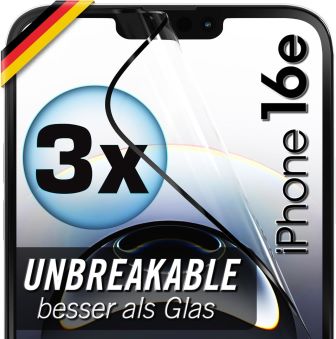 3X Schutzfolie für iPhone 16e